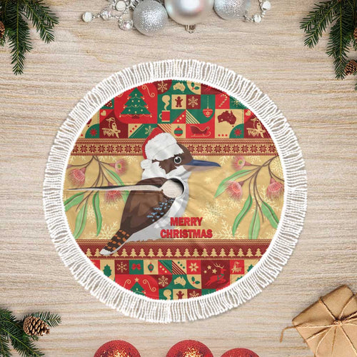 Australia Christmas Tree Skirt Kookaburra Santa With Gumtree