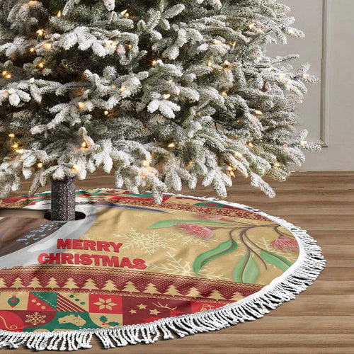 Australia Christmas Tree Skirt Kookaburra Santa With Gumtree