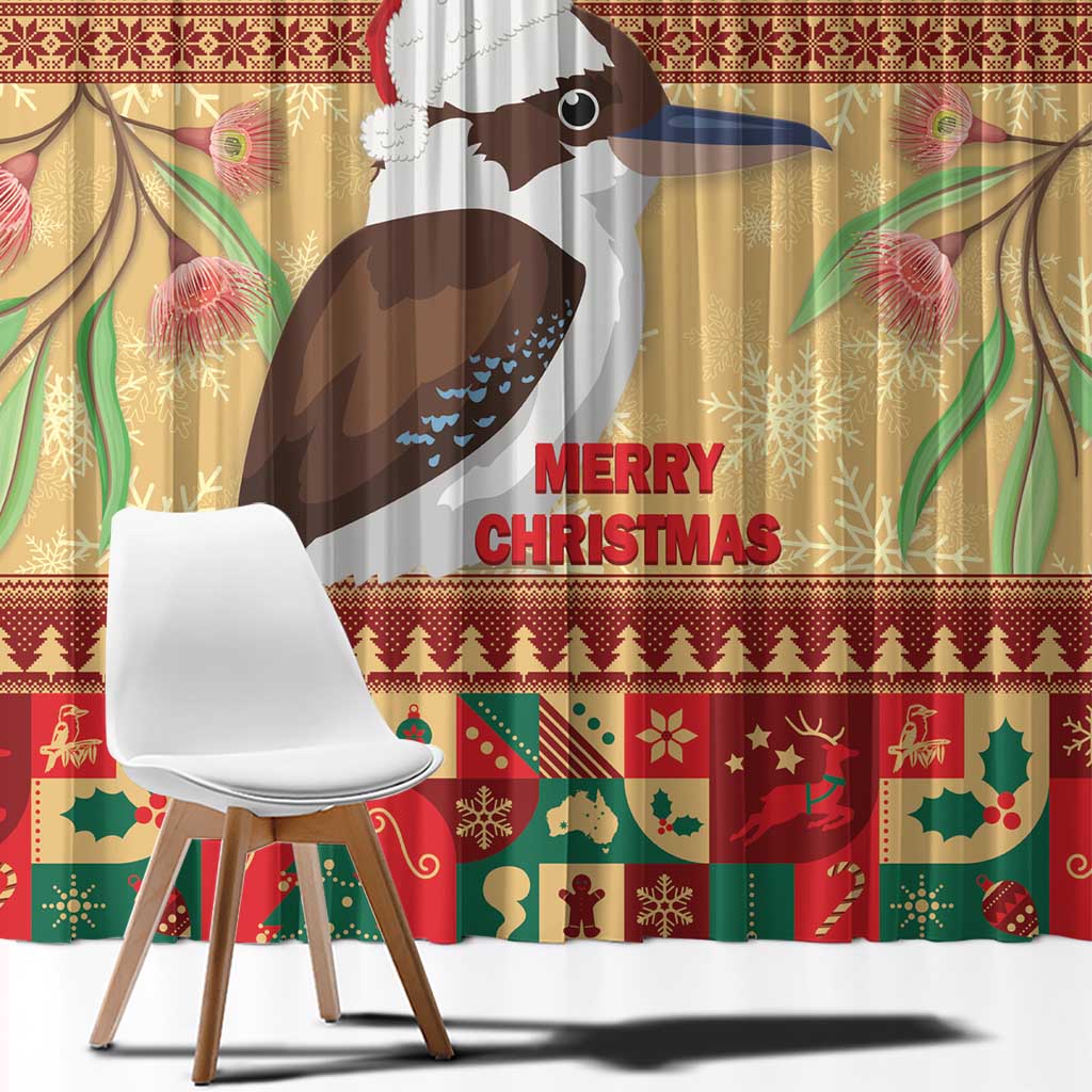 Australia Christmas Window Curtain Kookaburra Santa With Gumtree
