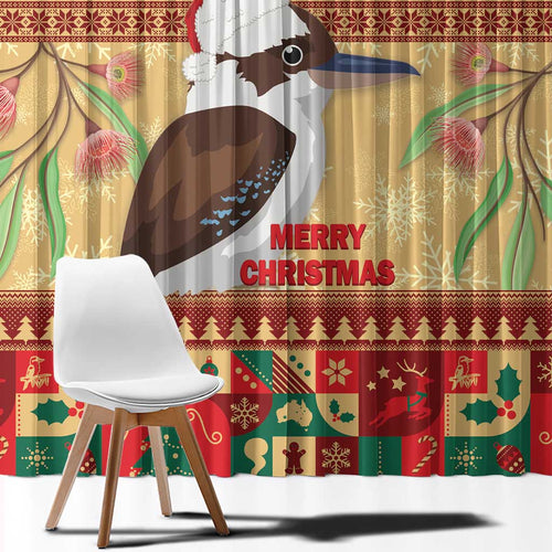 Australia Christmas Window Curtain Kookaburra Santa With Gumtree