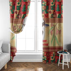 Australia Christmas Window Curtain Kookaburra Santa With Gumtree