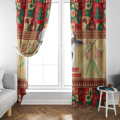 Australia Christmas Window Curtain Kookaburra Santa With Gumtree
