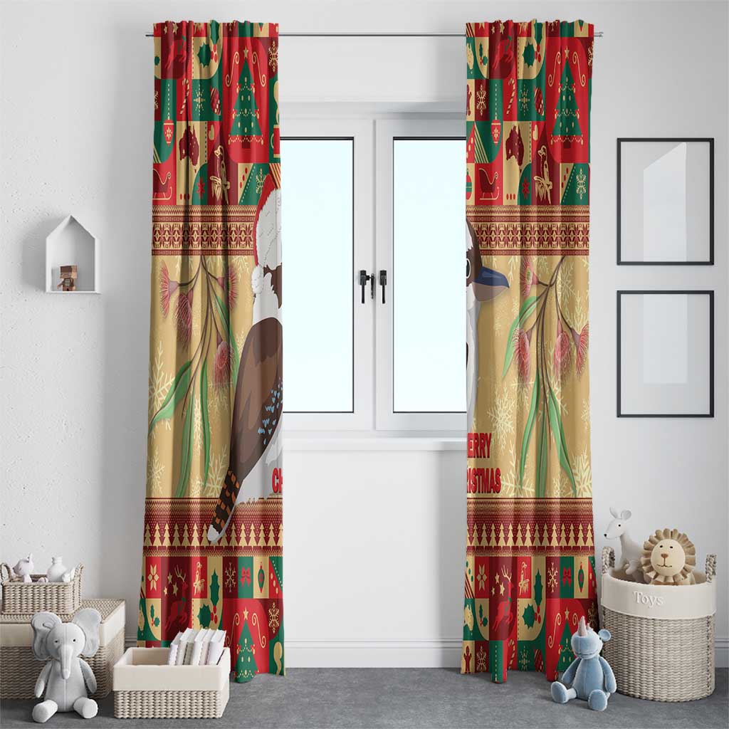 Australia Christmas Window Curtain Kookaburra Santa With Gumtree