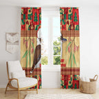 Australia Christmas Window Curtain Kookaburra Santa With Gumtree