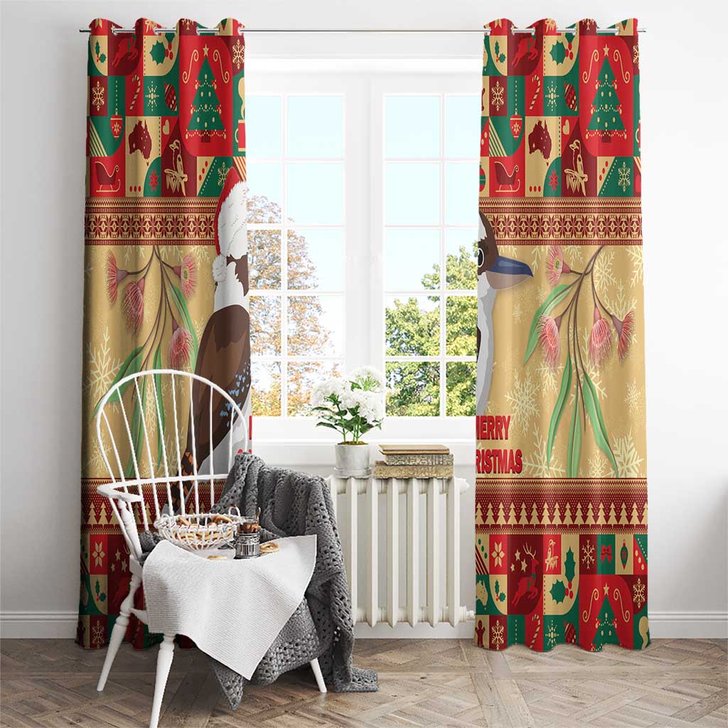 Australia Christmas Window Curtain Kookaburra Santa With Gumtree