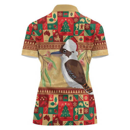 Australia Christmas Women Polo Shirt Kookaburra Santa With Gumtree