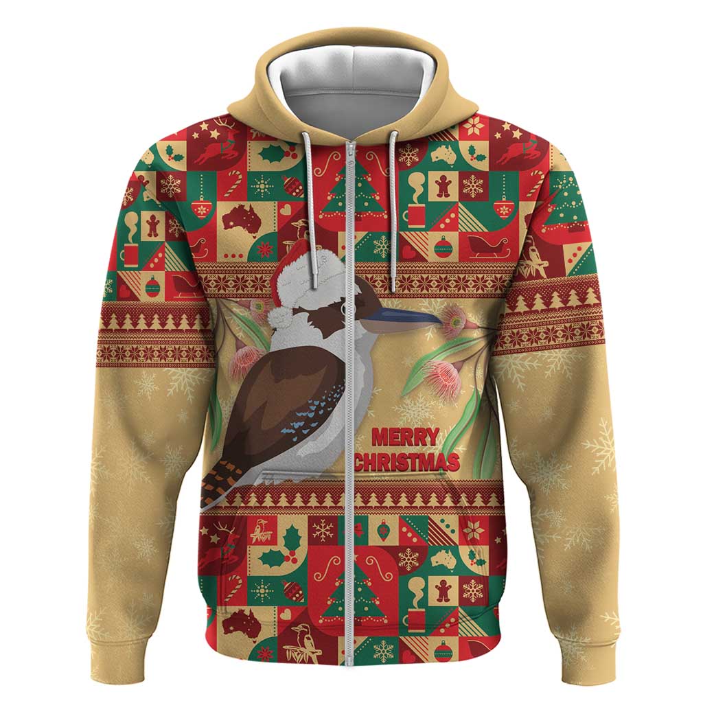 Australia Christmas Zip Hoodie Kookaburra Santa With Gumtree