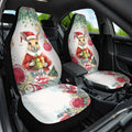 Australia Christmas Car Seat Cover Kangaroo Santa With Aussie Flower - Watercolor