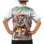 Australia Christmas Family Matching Mermaid Dress and Hawaiian Shirt Kangaroo Santa With Aussie Flower - Watercolor