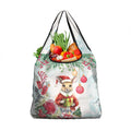 Australia Christmas Grocery Bag Kangaroo Santa With Aussie Flower - Watercolor