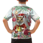 Australia Christmas Hawaiian Shirt Kangaroo Santa With Aussie Flower - Watercolor