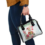 Australia Christmas Shoulder Handbag Kangaroo Santa With Aussie Flower - Watercolor