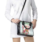 Australia Christmas Shoulder Handbag Kangaroo Santa With Aussie Flower - Watercolor