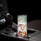 Australia Christmas Skinny Tumbler Kangaroo Santa With Aussie Flower - Watercolor