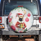 Australia Christmas Spare Tire Cover Kangaroo Santa With Aussie Flower - Watercolor