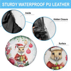 Australia Christmas Spare Tire Cover Kangaroo Santa With Aussie Flower - Watercolor