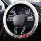 Australia Christmas Steering Wheel Cover Kangaroo Santa With Aussie Flower - Watercolor