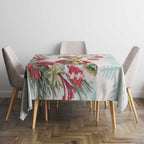 Australia Christmas Tablecloth Kangaroo Santa With Aussie Flower - Watercolor