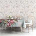 Australia Christmas Tablecloth Kangaroo Santa With Aussie Flower - Watercolor