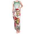 Australia Christmas Tank Maxi Dress Kangaroo Santa With Aussie Flower - Watercolor