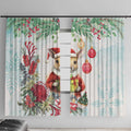 Australia Christmas Window Curtain Kangaroo Santa With Aussie Flower - Watercolor