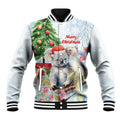 Australia Christmas Baseball Jacket Koala Santa With Eucalyptus - Watercolor