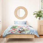 Australia Christmas Bedding Set Koala Santa With Eucalyptus - Watercolor