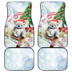 Australia Christmas Car Mats Koala Santa With Eucalyptus - Watercolor