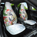 Australia Christmas Car Seat Cover Koala Santa With Eucalyptus - Watercolor