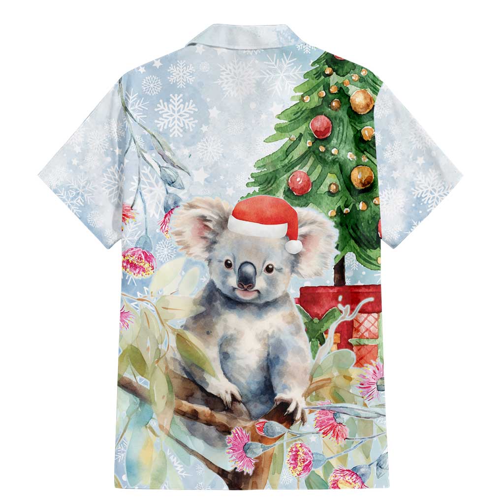 Australia Christmas Family Matching Mermaid Dress and Hawaiian Shirt Koala Santa With Eucalyptus - Watercolor