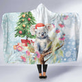 Australia Christmas Hooded Blanket Koala Santa With Eucalyptus - Watercolor