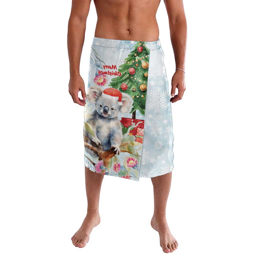 Australia Christmas Lavalava Koala Santa With Eucalyptus - Watercolor