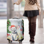 Australia Christmas Luggage Cover Koala Santa With Eucalyptus - Watercolor