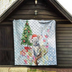 Australia Christmas Quilt Koala Santa With Eucalyptus - Watercolor
