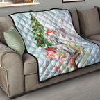 Australia Christmas Quilt Koala Santa With Eucalyptus - Watercolor