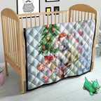 Australia Christmas Quilt Koala Santa With Eucalyptus - Watercolor
