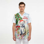 Australia Christmas Scrub Top Koala Santa With Eucalyptus - Watercolor - Aussie Hoodie