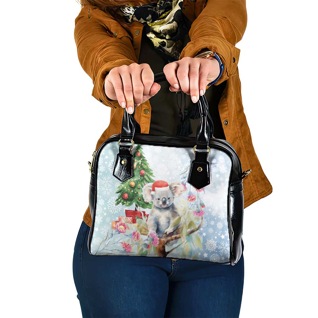 Australia Christmas Shoulder Handbag Koala Santa With Eucalyptus - Watercolor