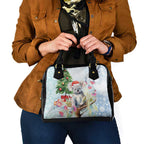 Australia Christmas Shoulder Handbag Koala Santa With Eucalyptus - Watercolor