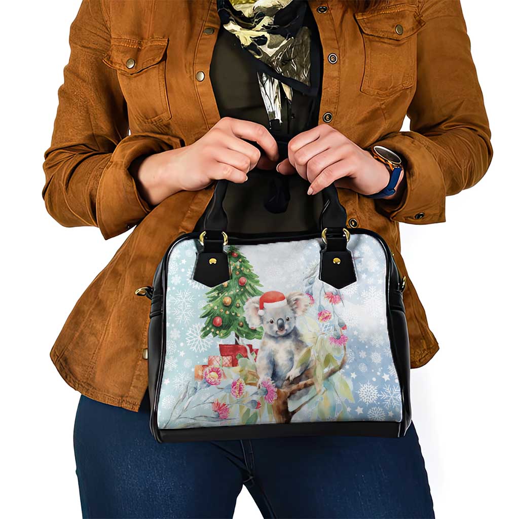 Australia Christmas Shoulder Handbag Koala Santa With Eucalyptus - Watercolor