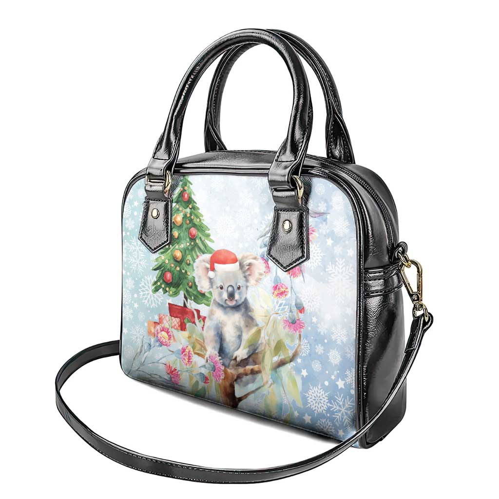 Australia Christmas Shoulder Handbag Koala Santa With Eucalyptus - Watercolor