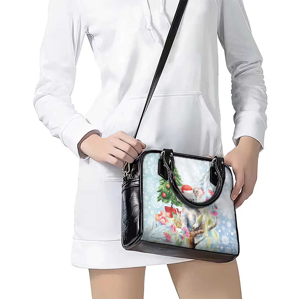 Australia Christmas Shoulder Handbag Koala Santa With Eucalyptus - Watercolor