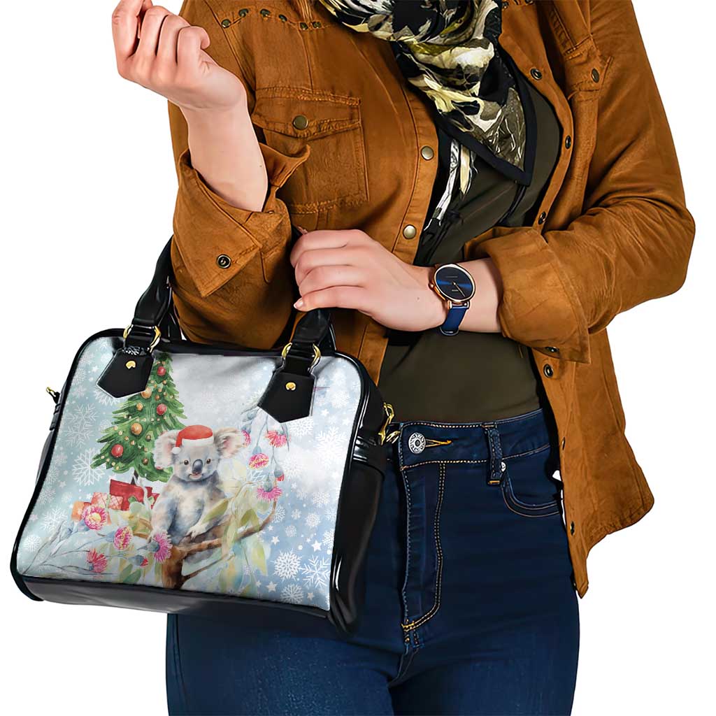 Australia Christmas Shoulder Handbag Koala Santa With Eucalyptus - Watercolor