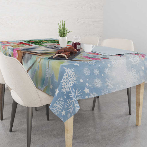 Australia Christmas Tablecloth Koala Santa With Eucalyptus - Watercolor