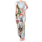 Australia Christmas Tank Maxi Dress Koala Santa With Eucalyptus - Watercolor