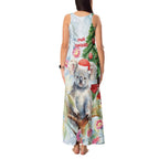 Australia Christmas Tank Maxi Dress Koala Santa With Eucalyptus - Watercolor