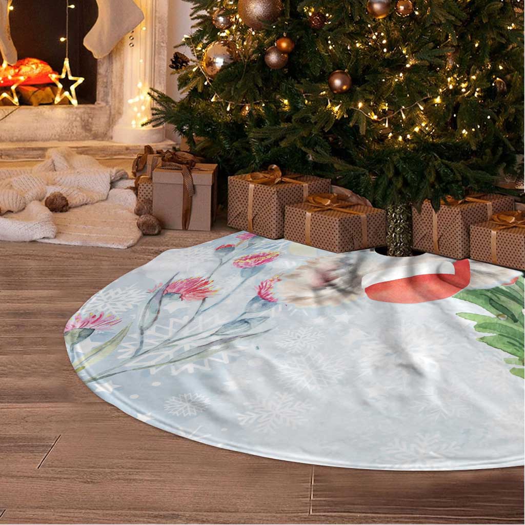 Australia Christmas Tree Skirt Koala Santa With Eucalyptus - Watercolor