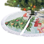 Australia Christmas Tree Skirt Koala Santa With Eucalyptus - Watercolor