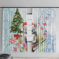 Australia Christmas Window Curtain Koala Santa With Eucalyptus - Watercolor