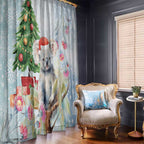 Australia Christmas Window Curtain Koala Santa With Eucalyptus - Watercolor